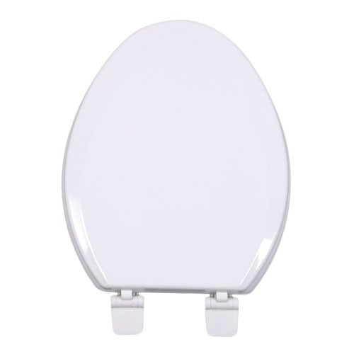 Features for elongated wood toilet seat