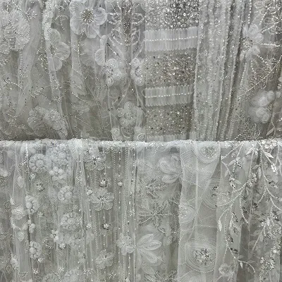 Unleashing Creativity with 3D Flower Sequin Mesh Fabric